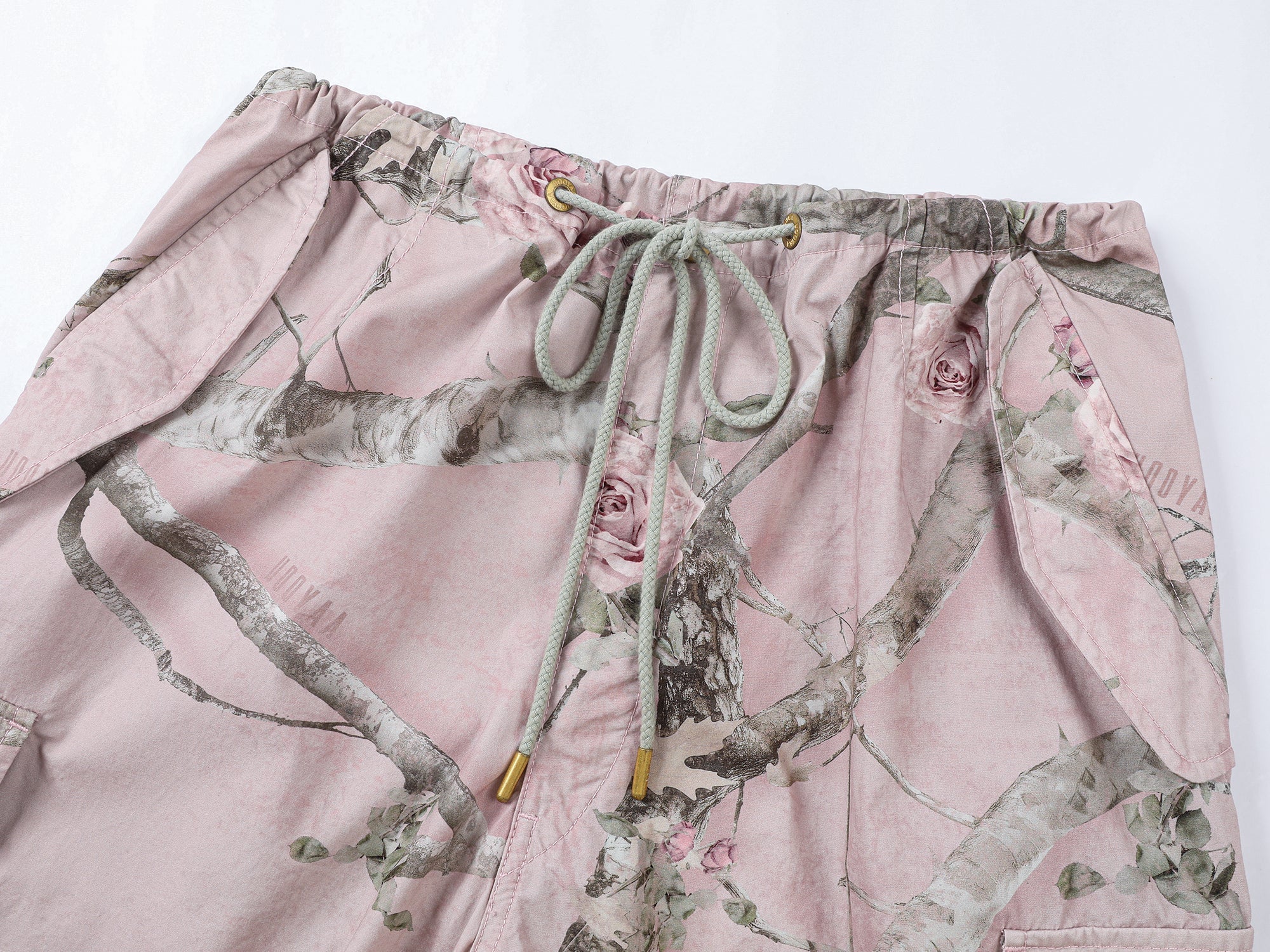 Rose tree pattern camo cargo pants