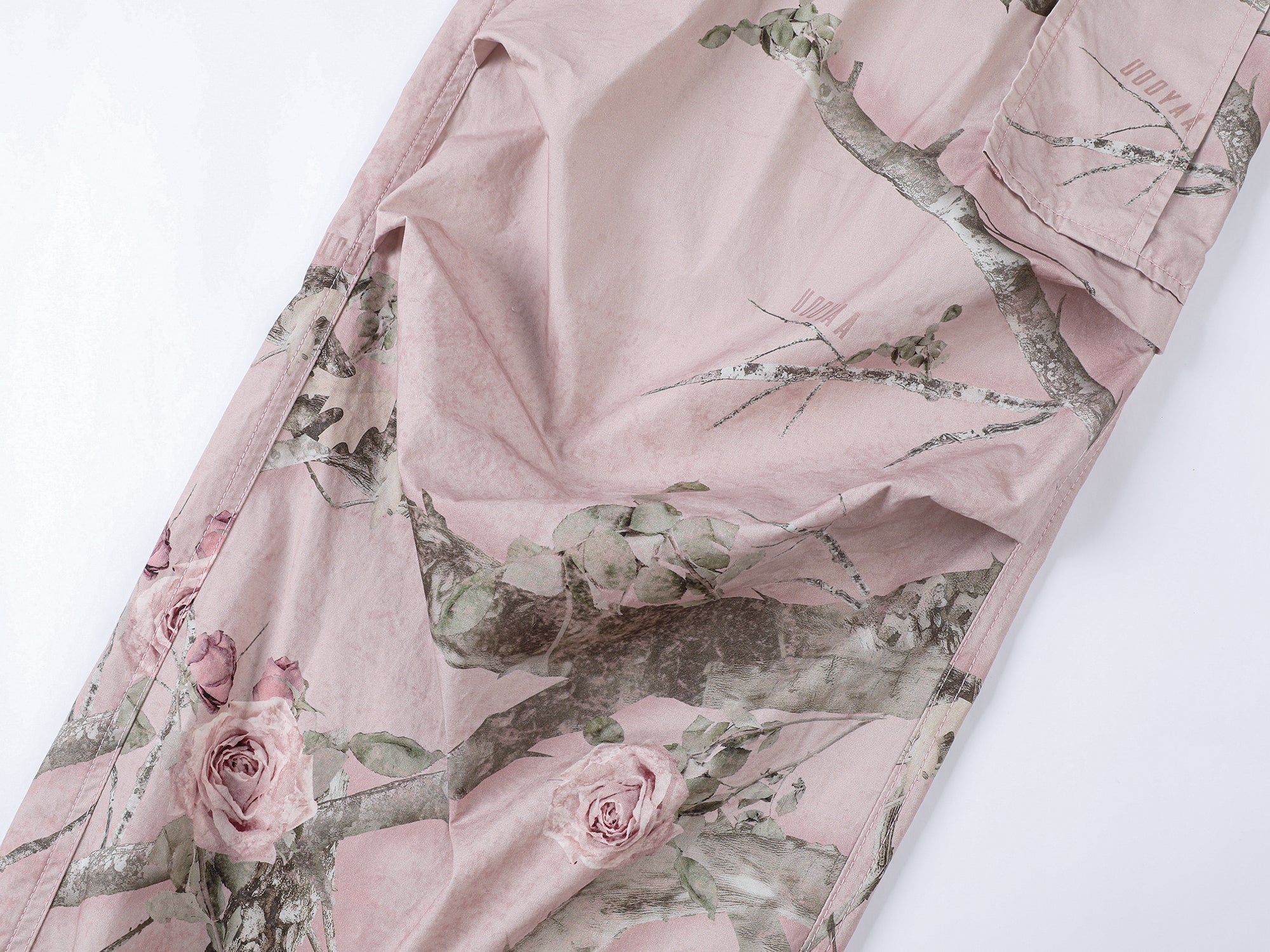 Rose tree pattern camo cargo pants