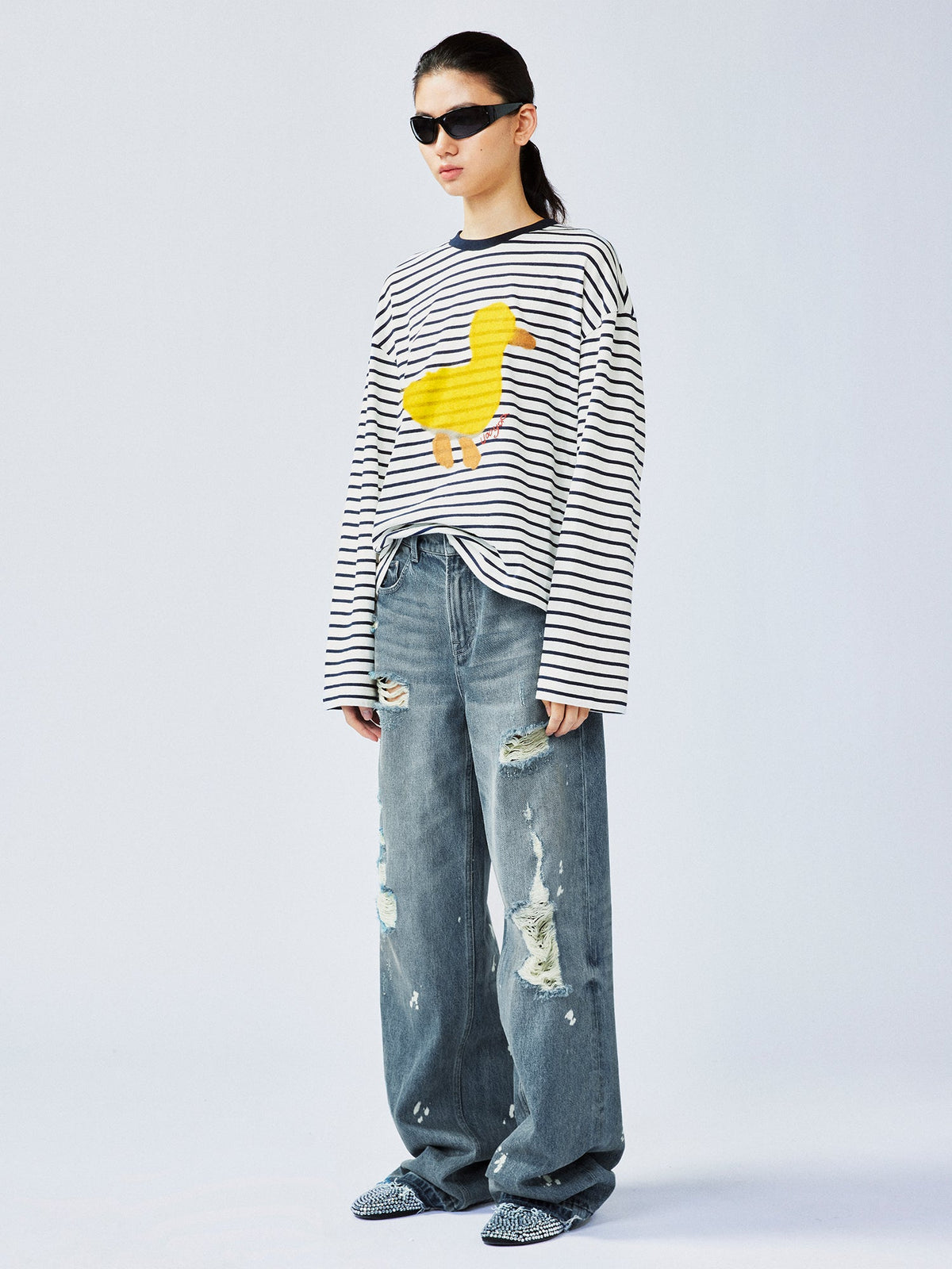 Distressed jeans