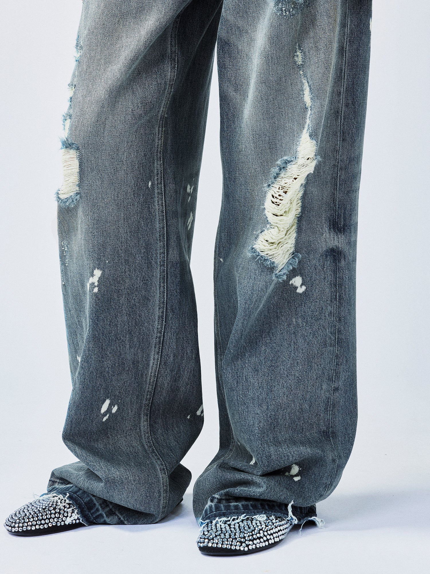 Distressed jeans