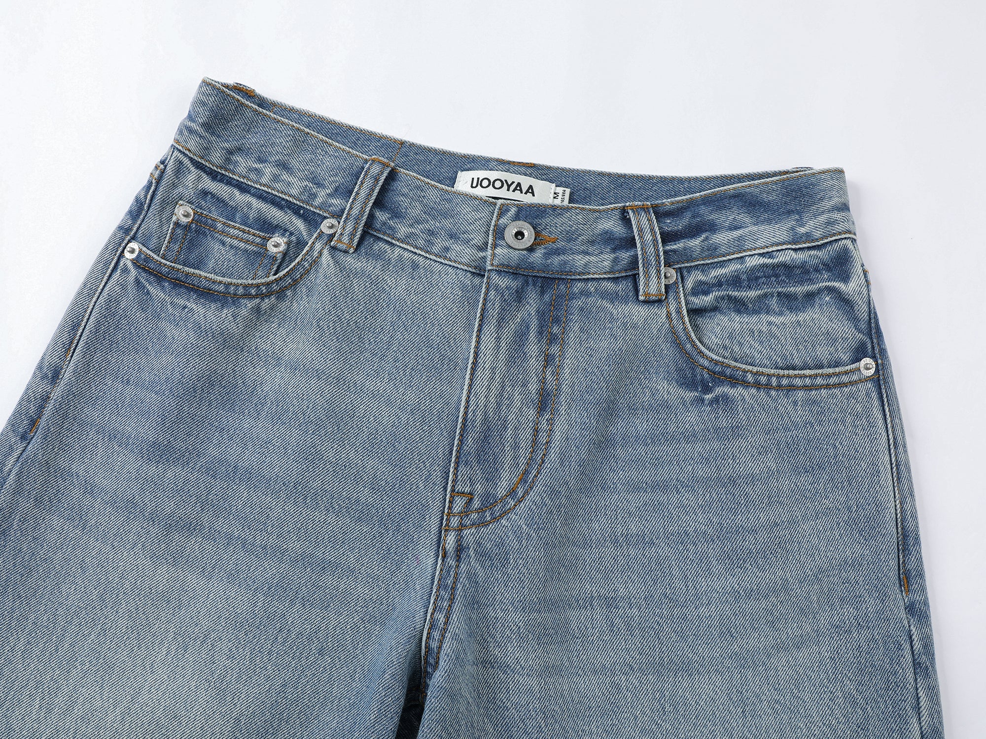 Playful sticker patch jeans