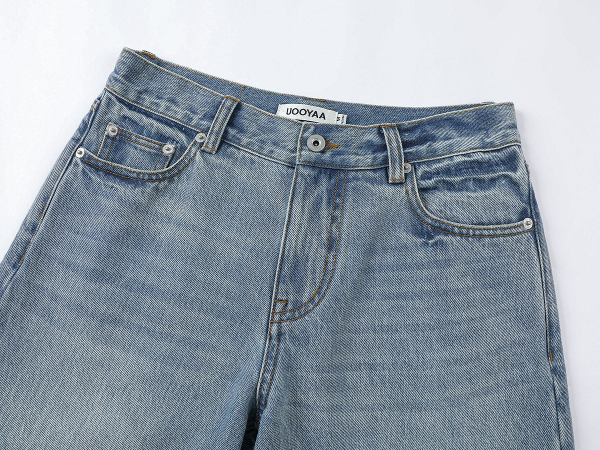 Playful sticker patch jeans