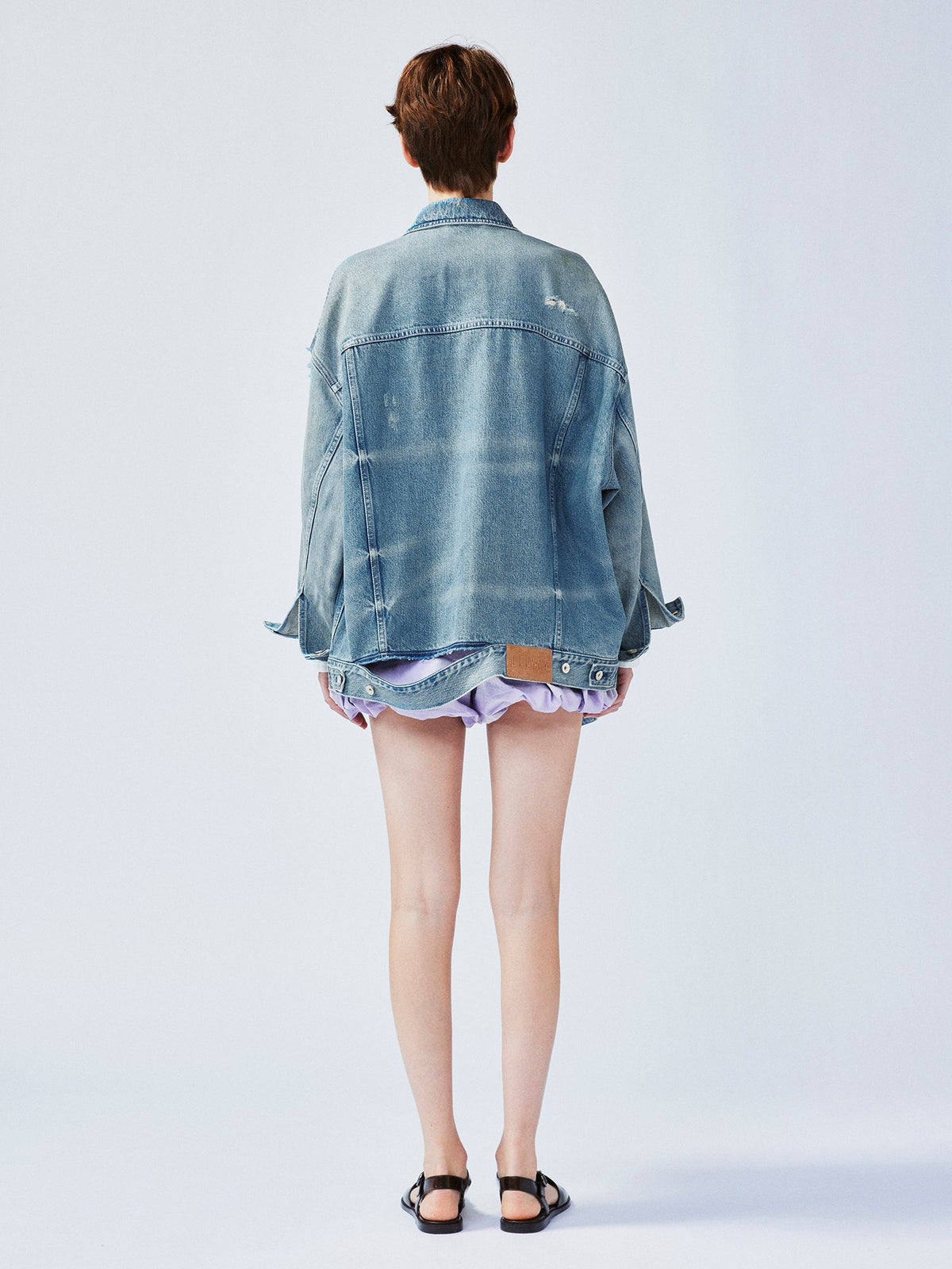 Playful sticker patch denim jacket