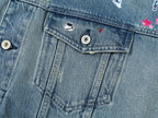 Playful sticker patch denim jacket