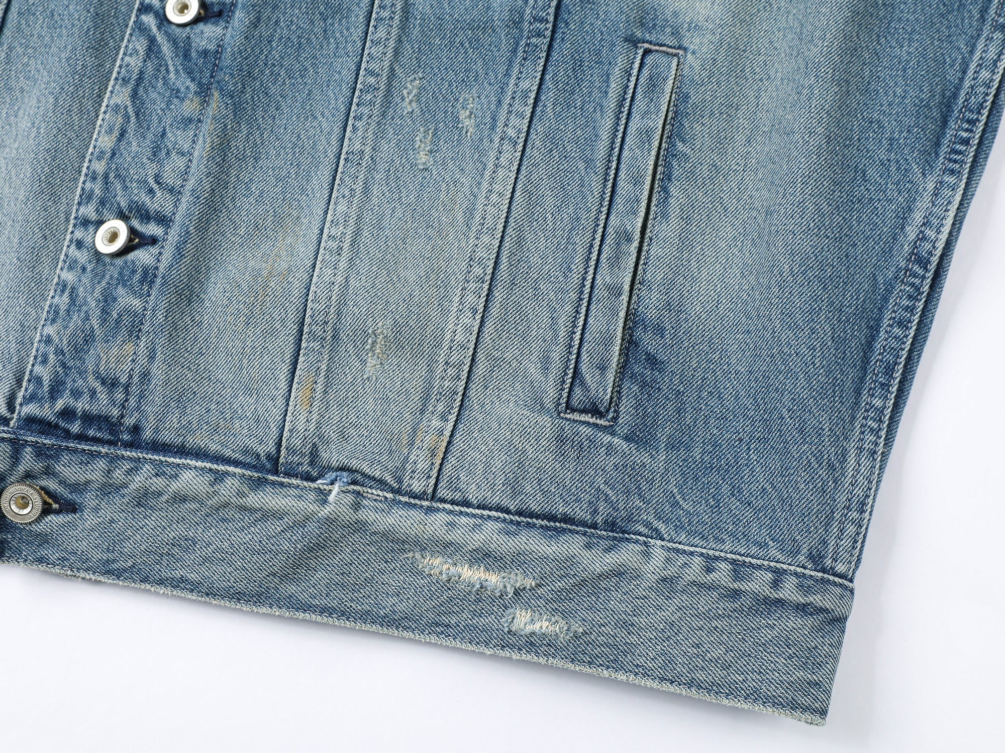 Playful sticker patch denim jacket