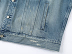 Playful sticker patch denim jacket