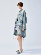 Bow parka denim jacket