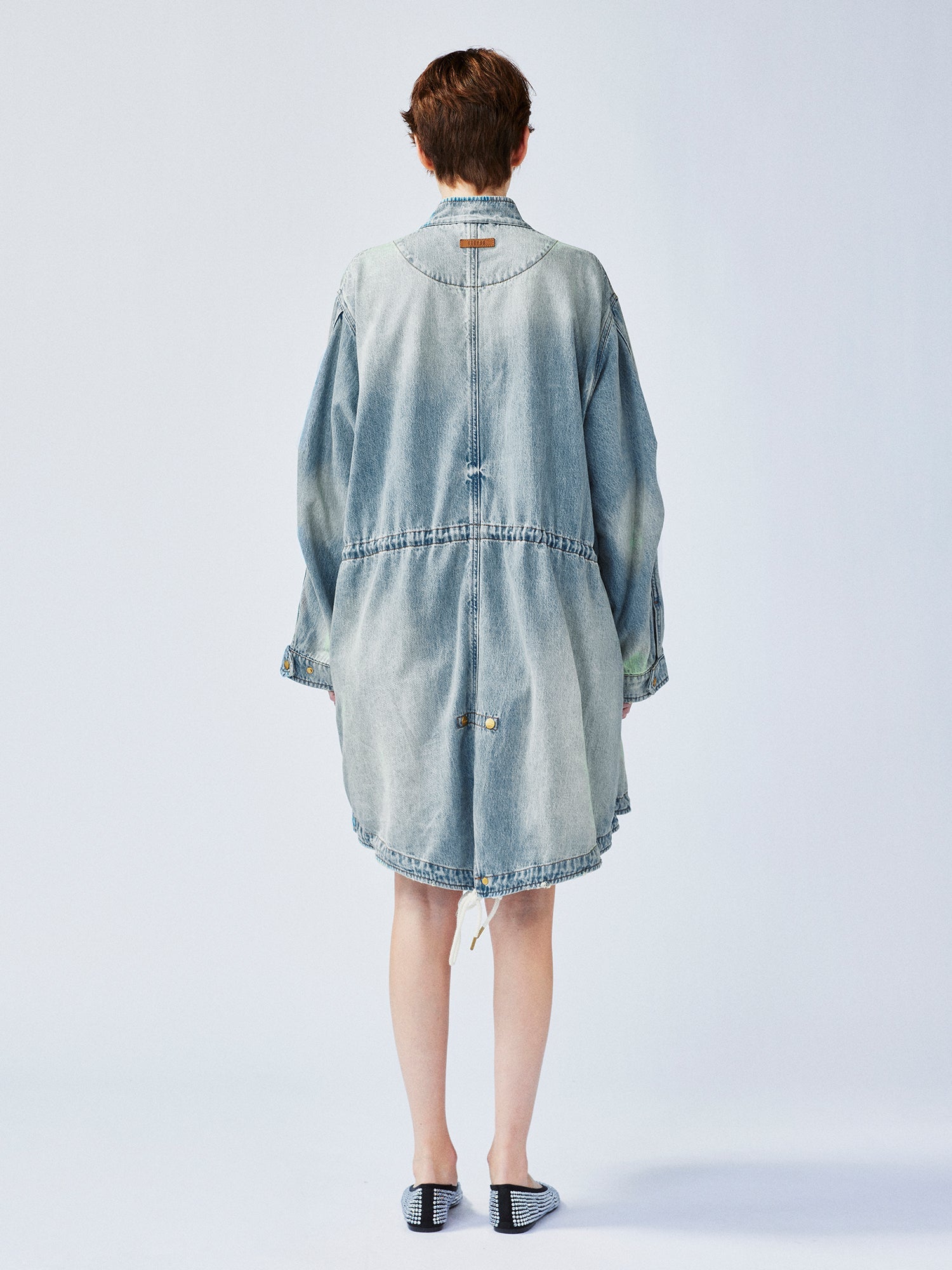 Bow parka denim jacket