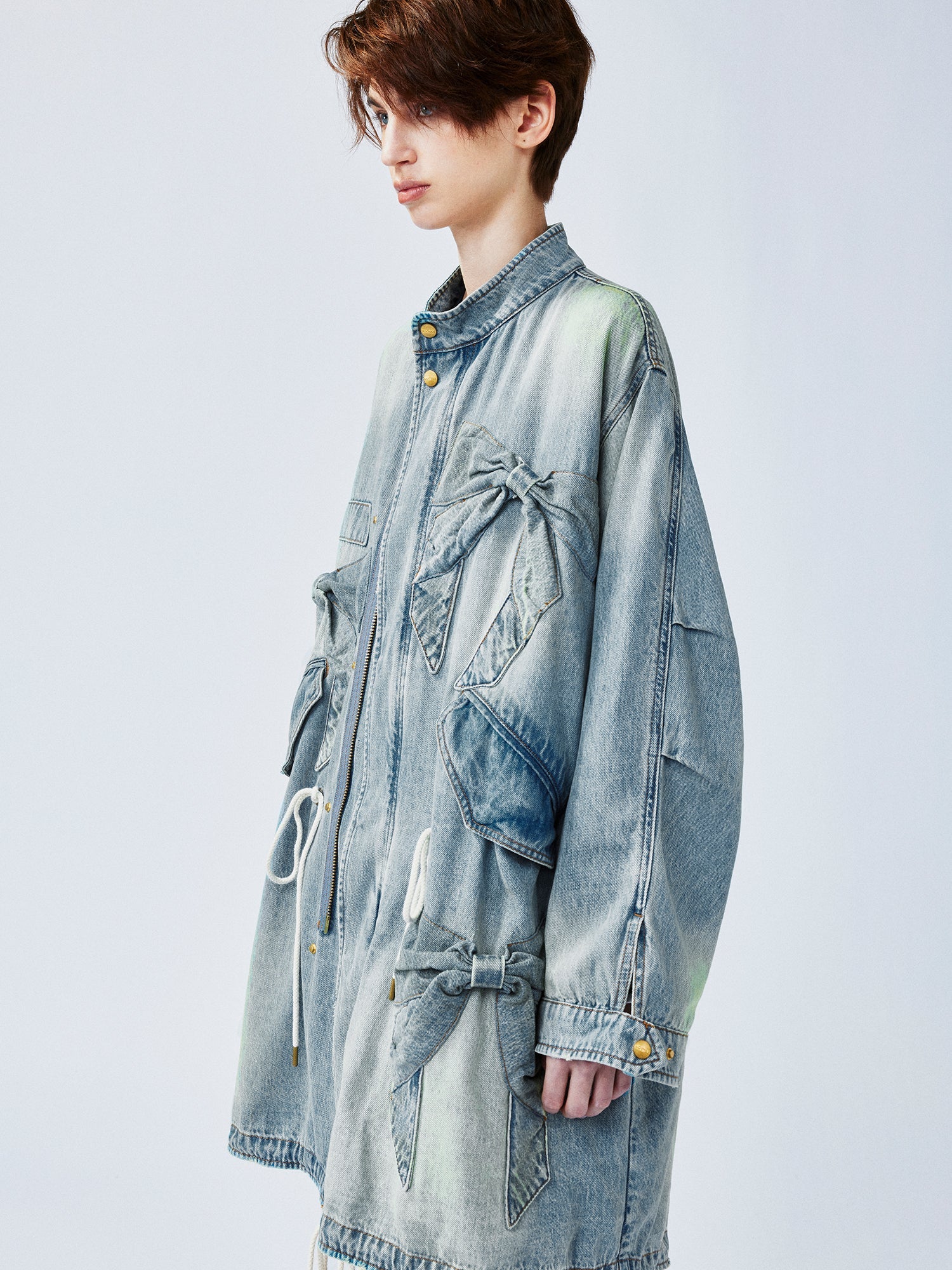 Bow parka denim jacket