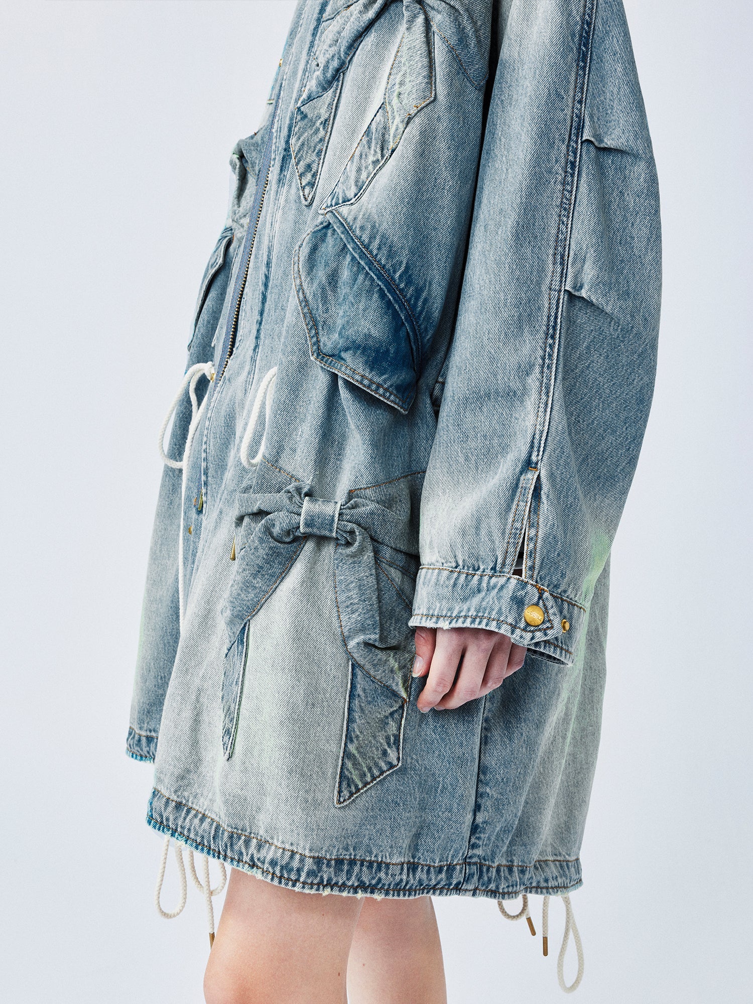 Bow parka denim jacket