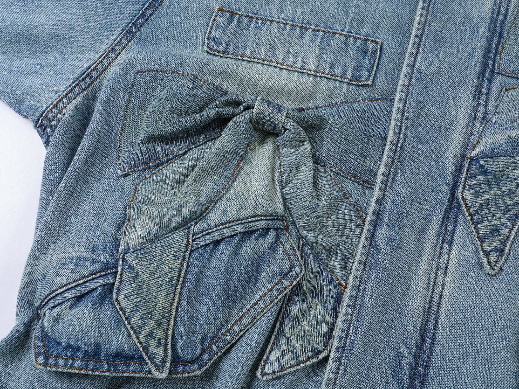 Bow parka denim jacket