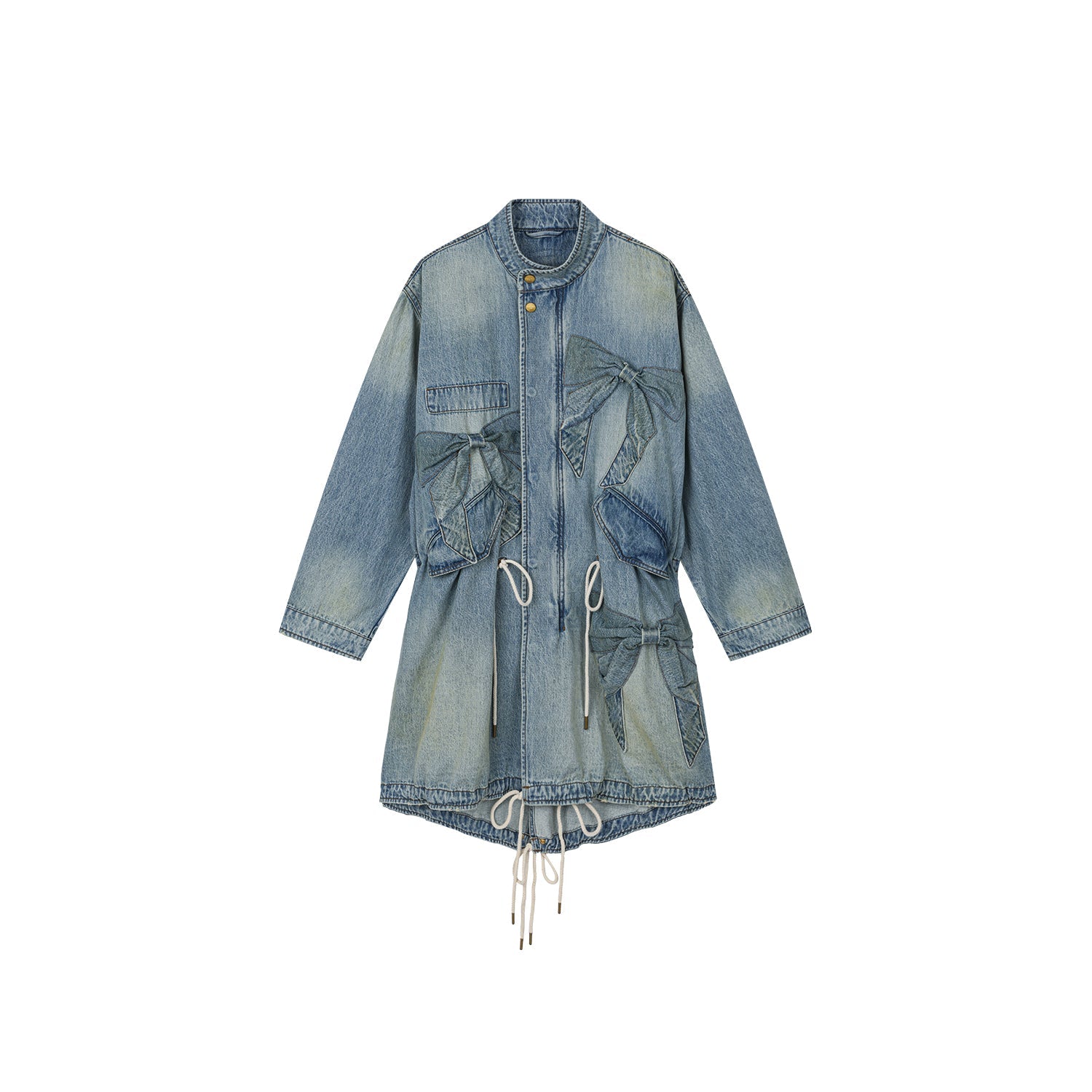 Bow parka denim jacket