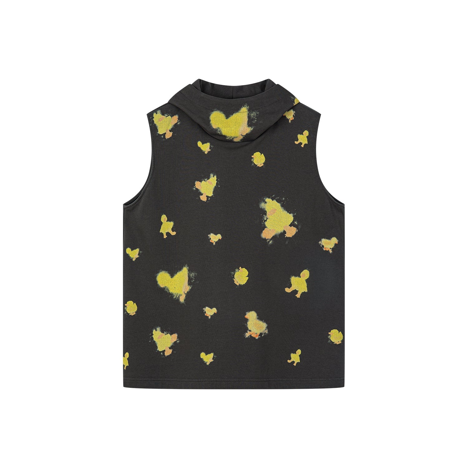 "I" duck hoodie vest
