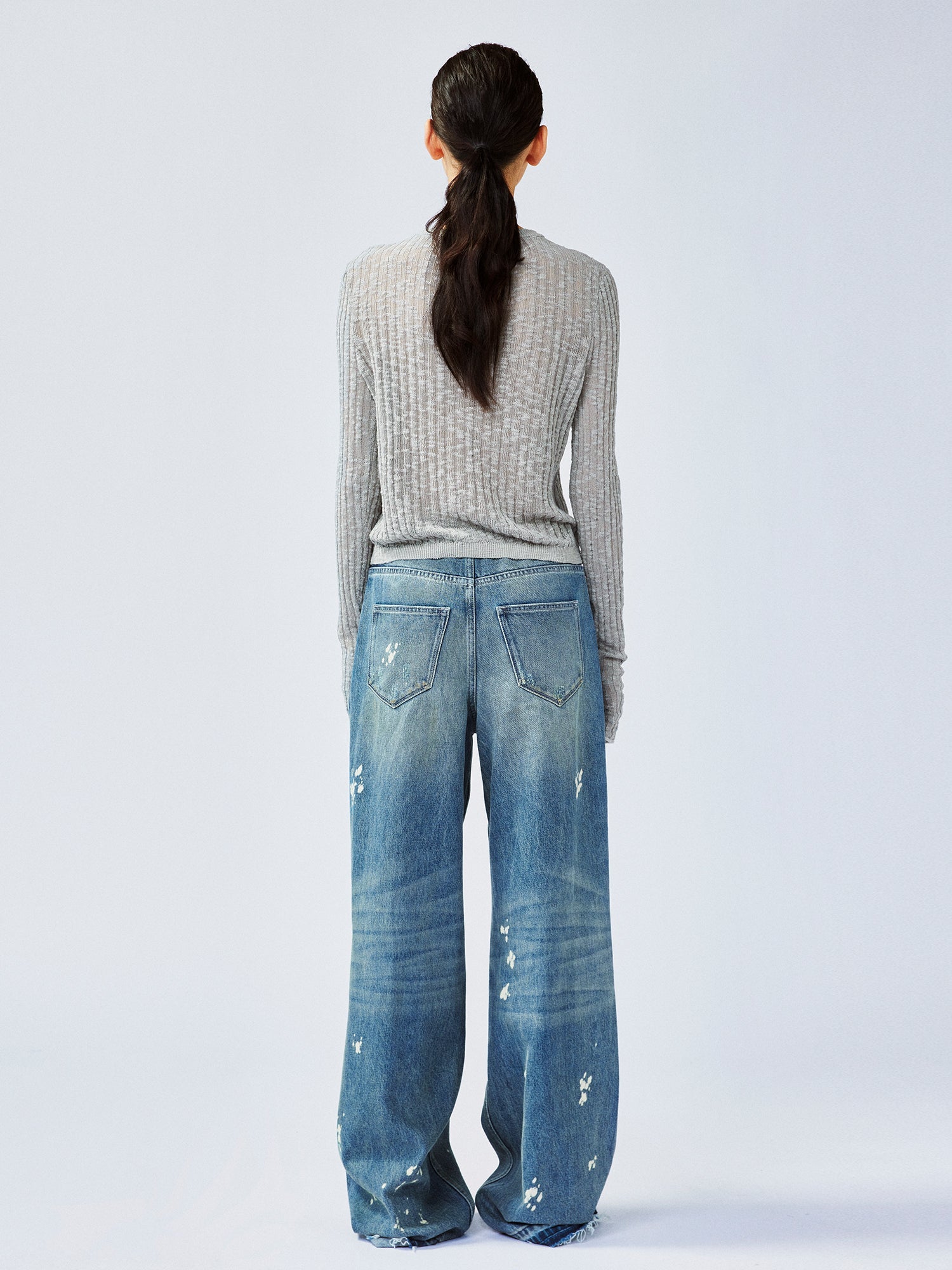 "Playful duck" wool cardigan