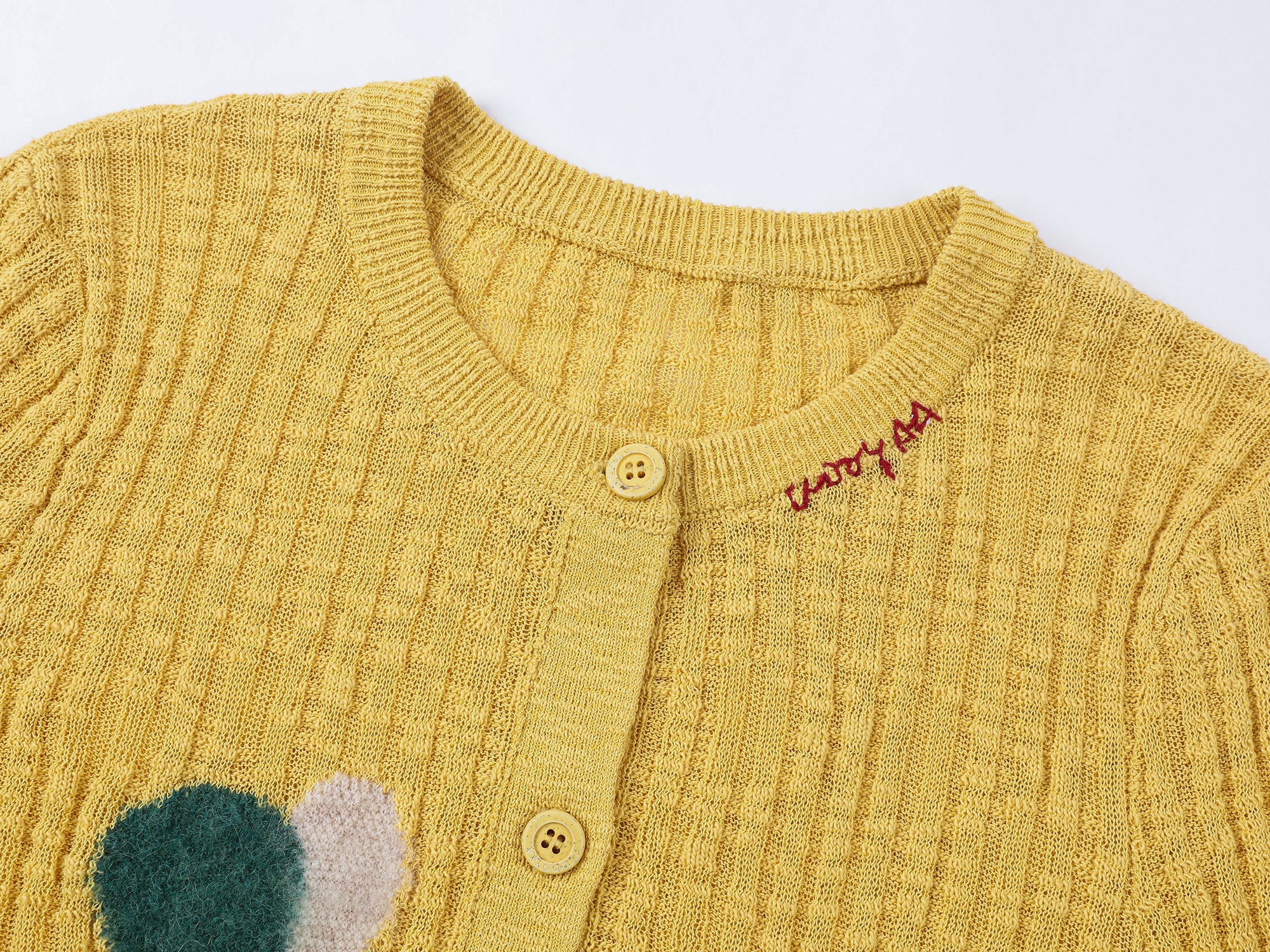 "Playful duck" wool cardigan