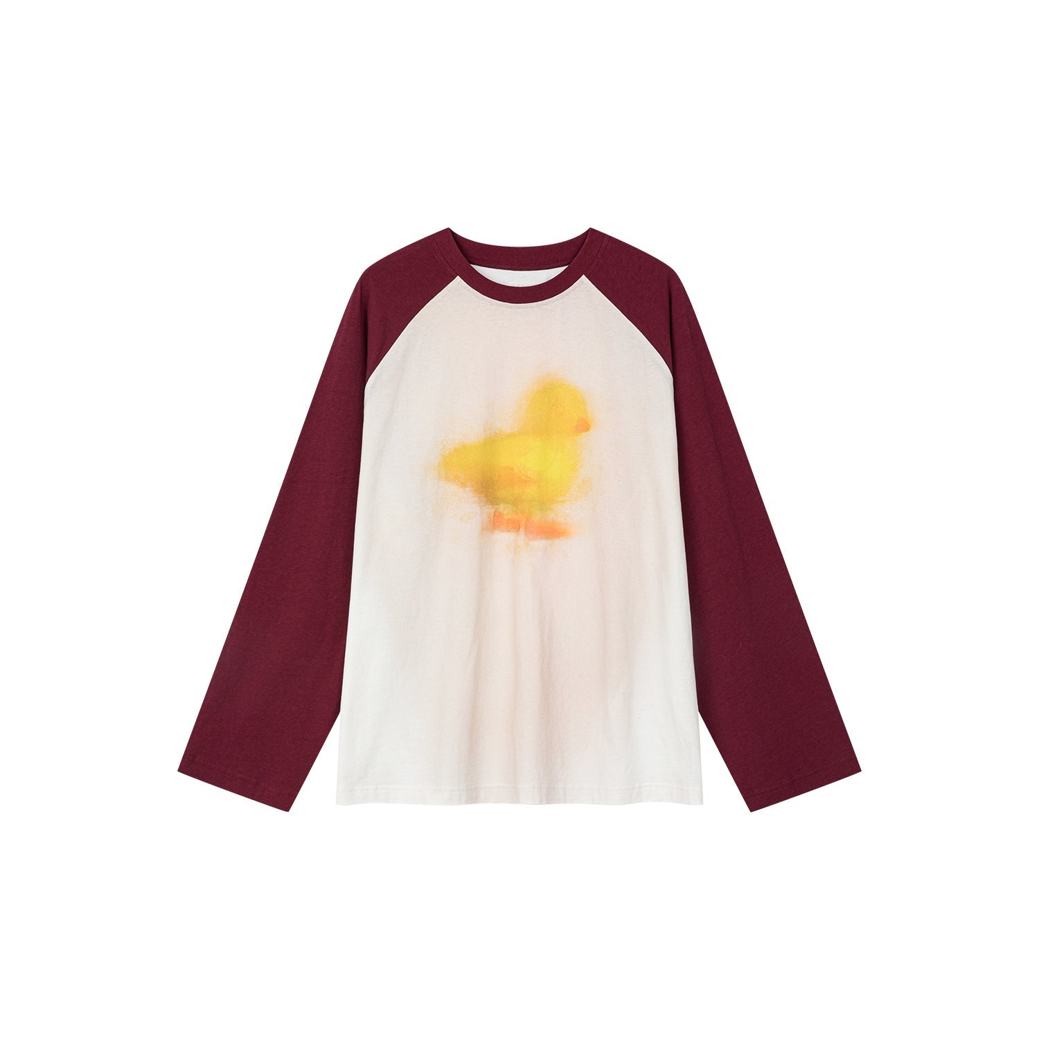 "I"-type personality duck raglan sleeve T-shirt
