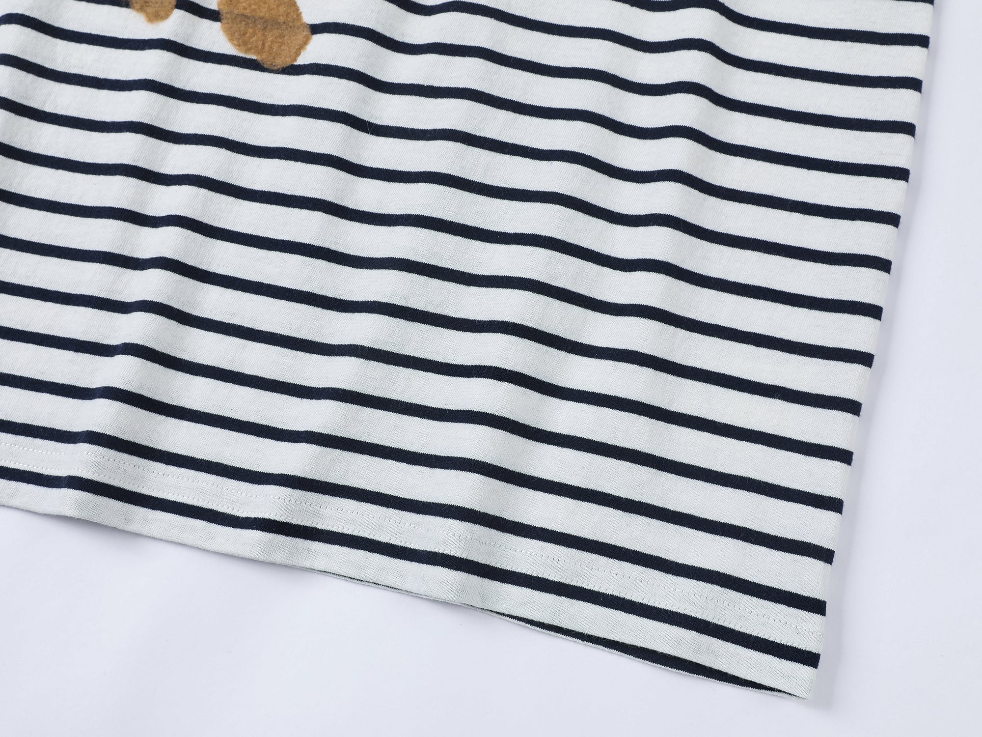 "I"-type personality duck sailor-striped T-shirt