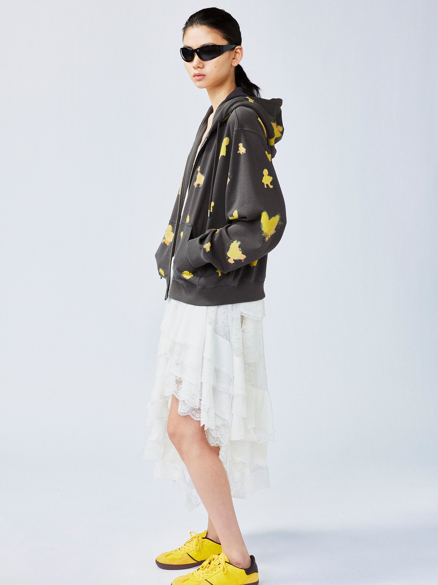 "I" duck hoodie jacket