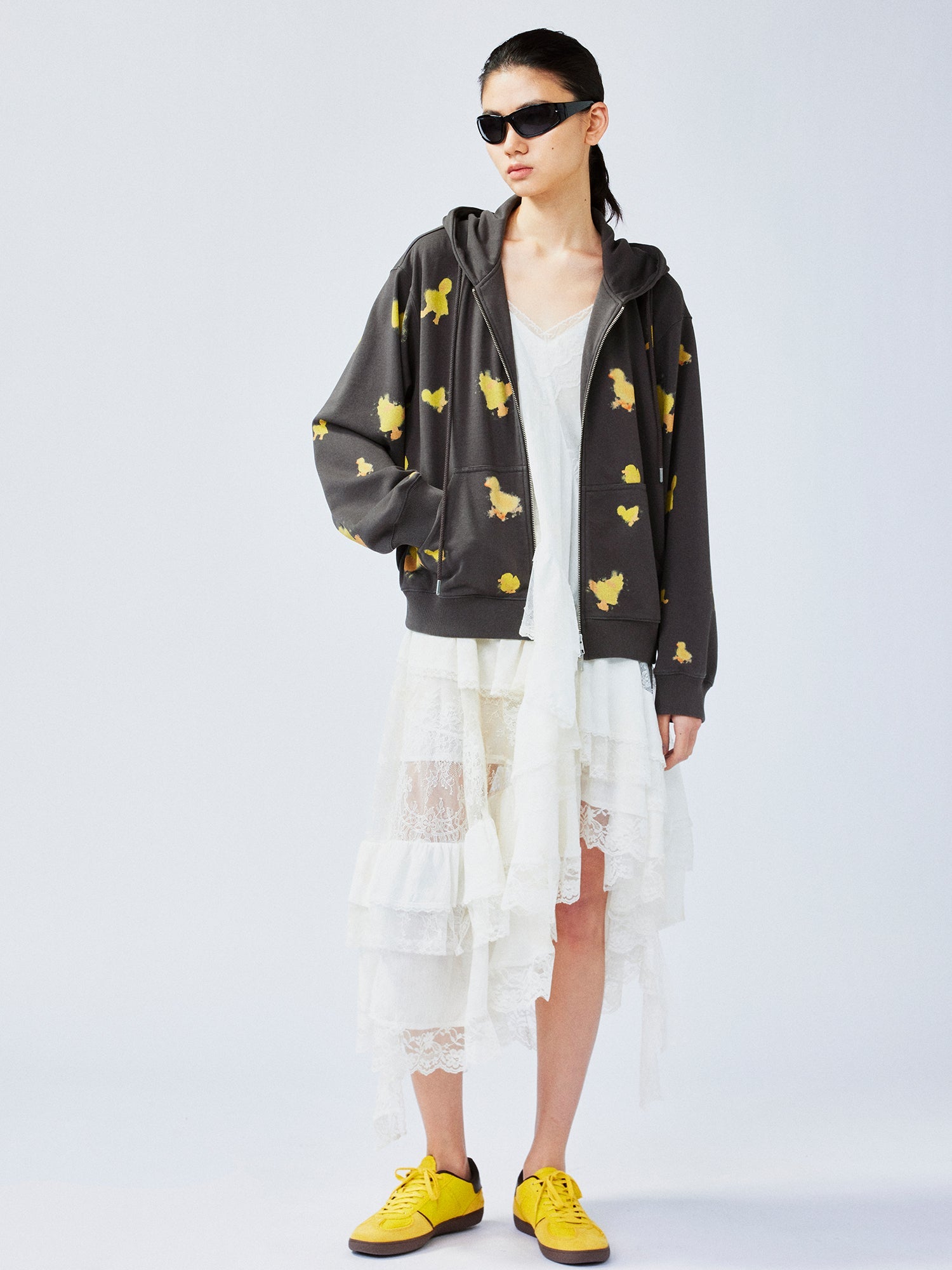 "I" duck hoodie jacket