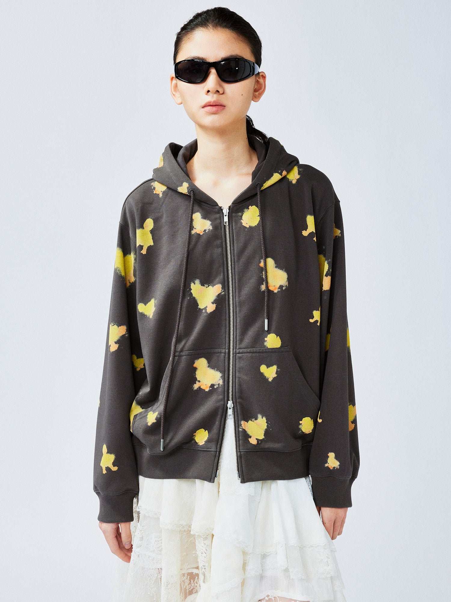 "I" duck hoodie jacket