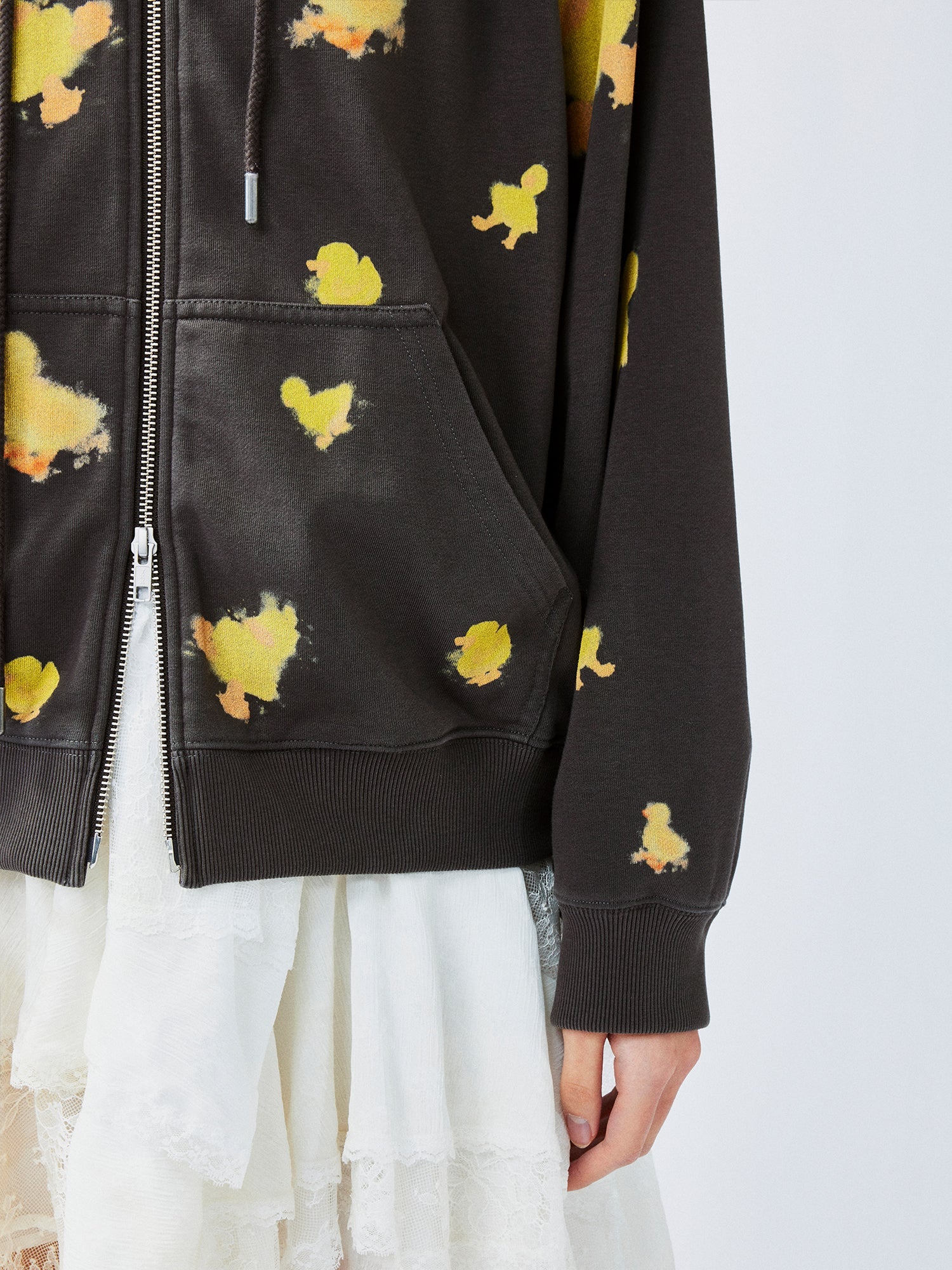 "I" duck hoodie jacket