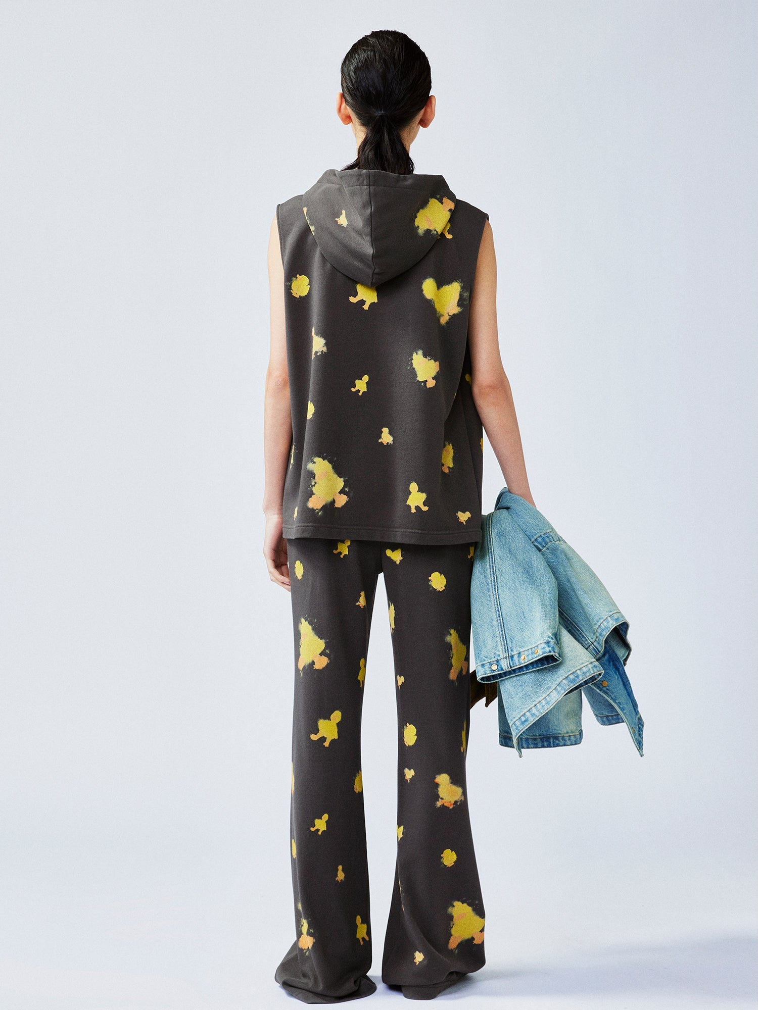 "I" duck flared pants