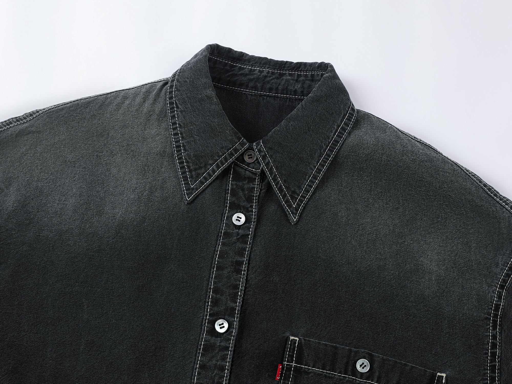 Fun patchwork duck denim shirt