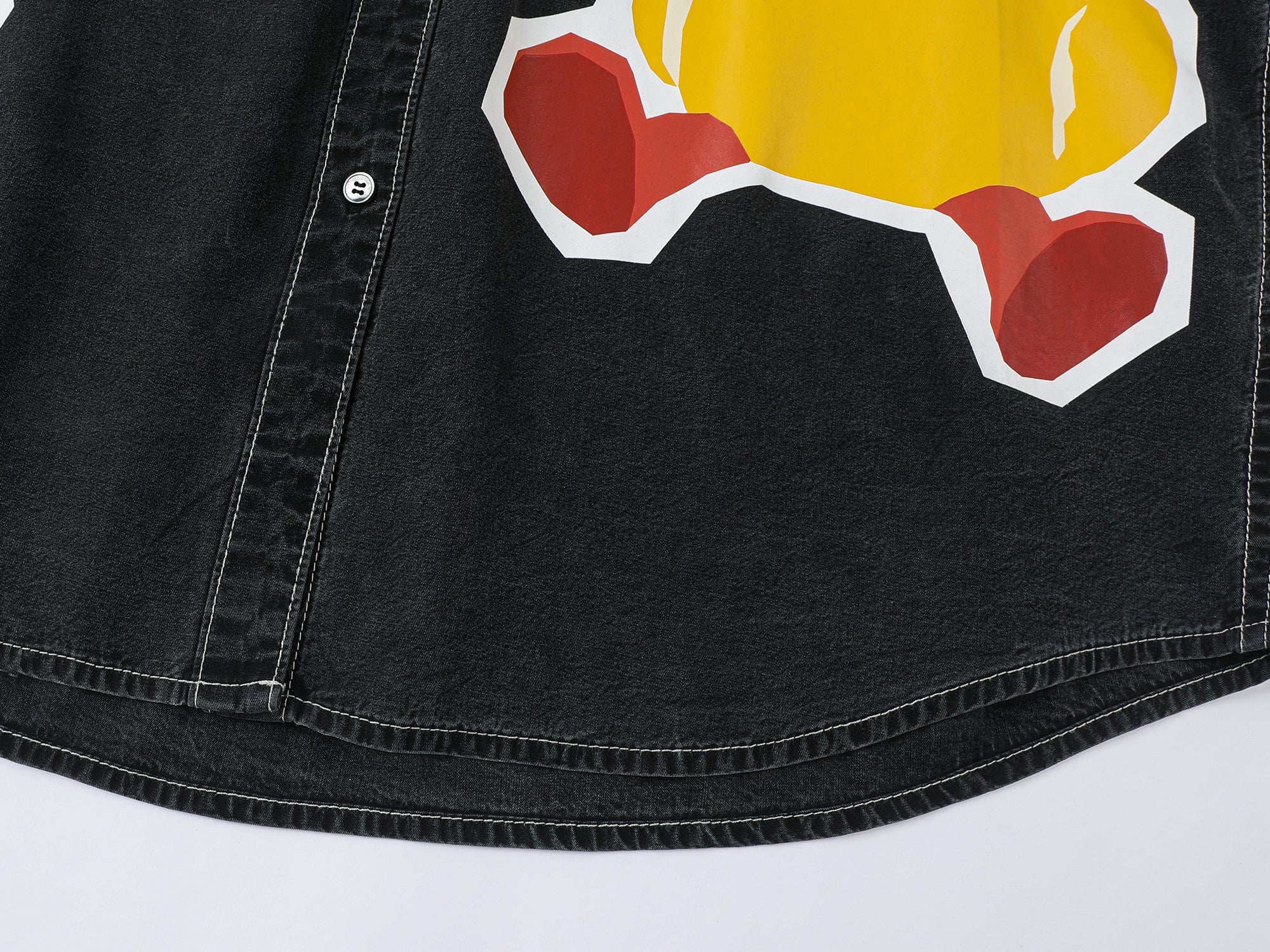 Fun patchwork duck denim shirt