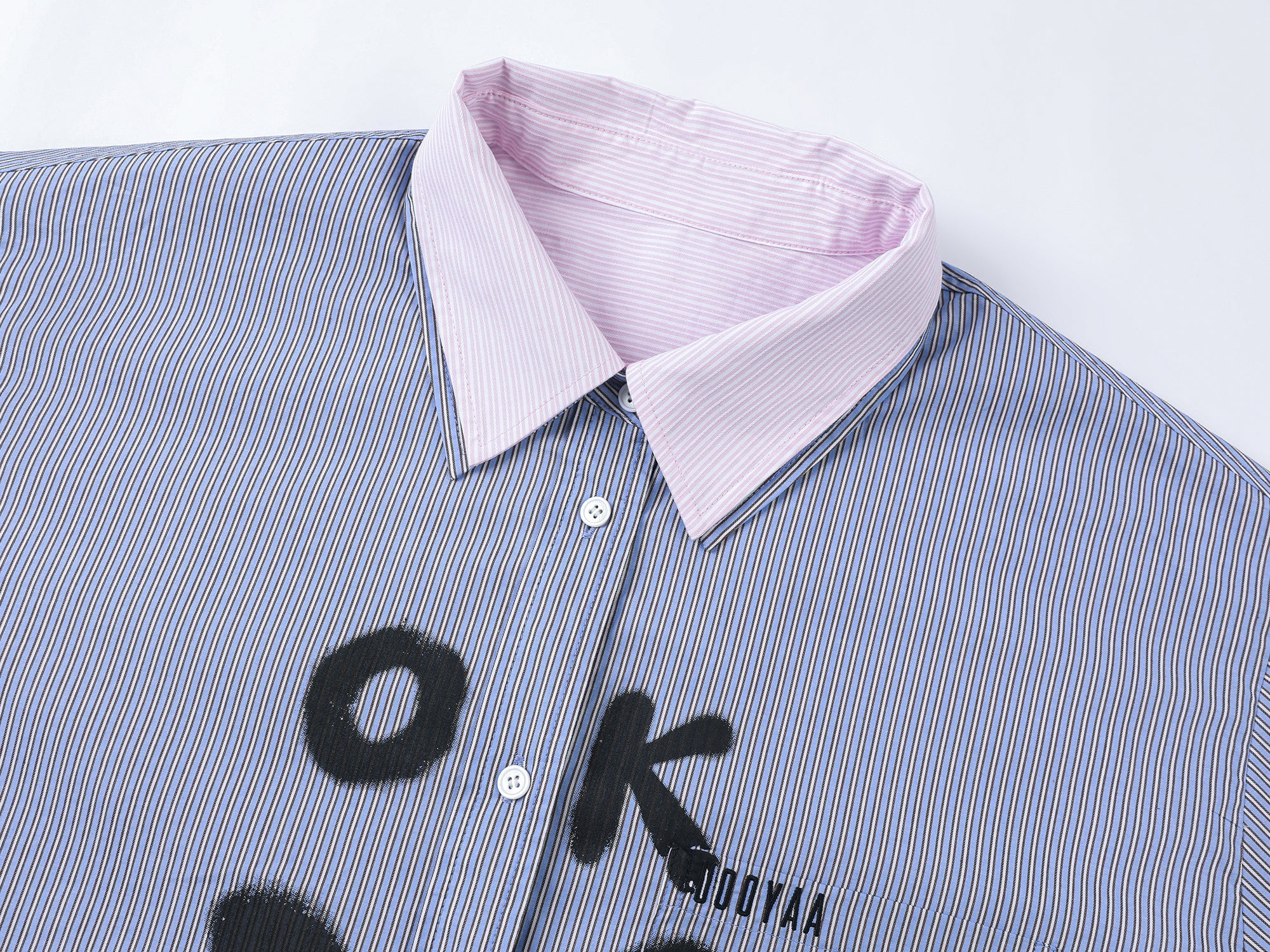 Pink-Blue contrast layered shirt