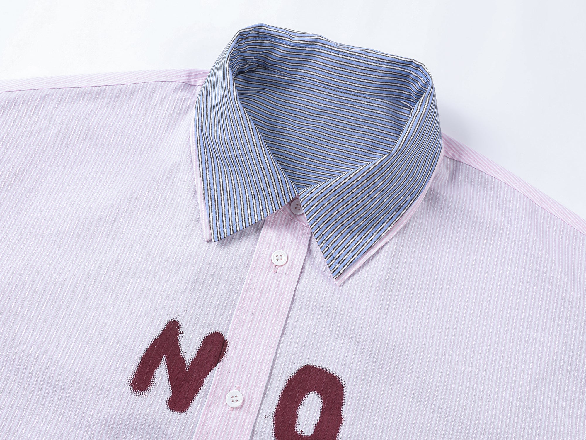 Pink-Blue contrast layered shirt