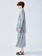 ロマンチックな壁紙の花柄シャツ