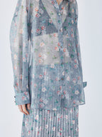 ロマンチックな壁紙の花柄シャツ