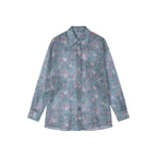 ロマンチックな壁紙の花柄シャツ