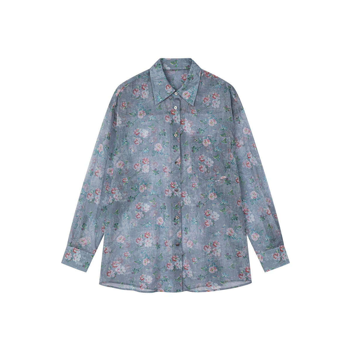 ロマンチックな壁紙の花柄シャツ