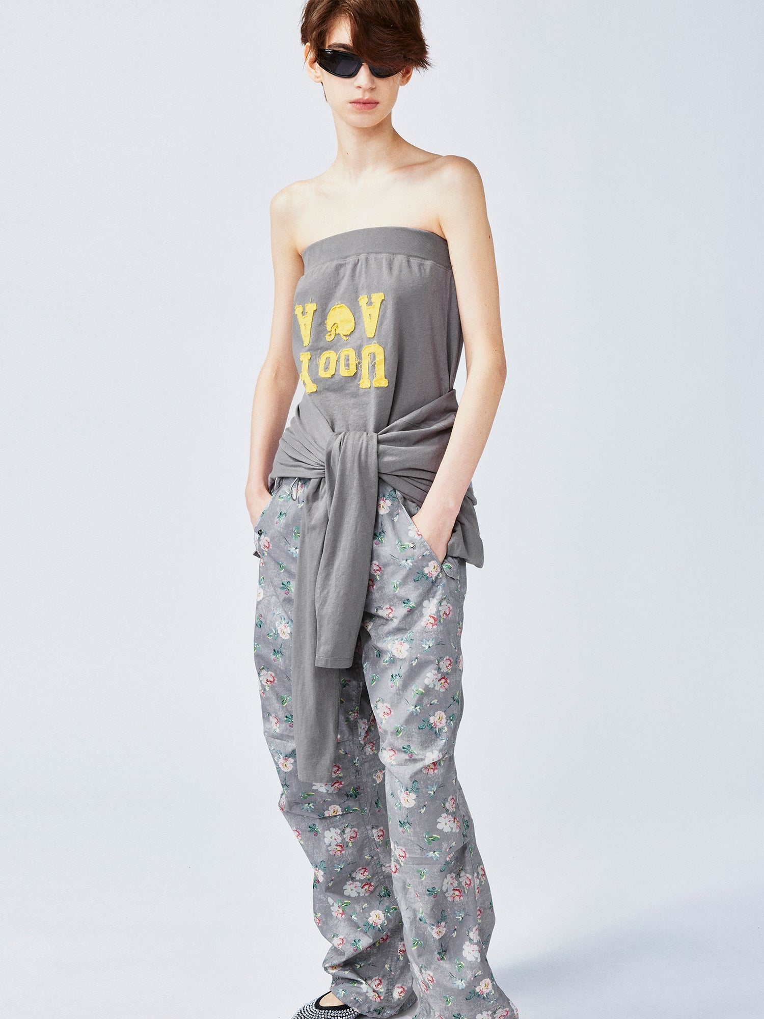 Strapless hoodie shrug