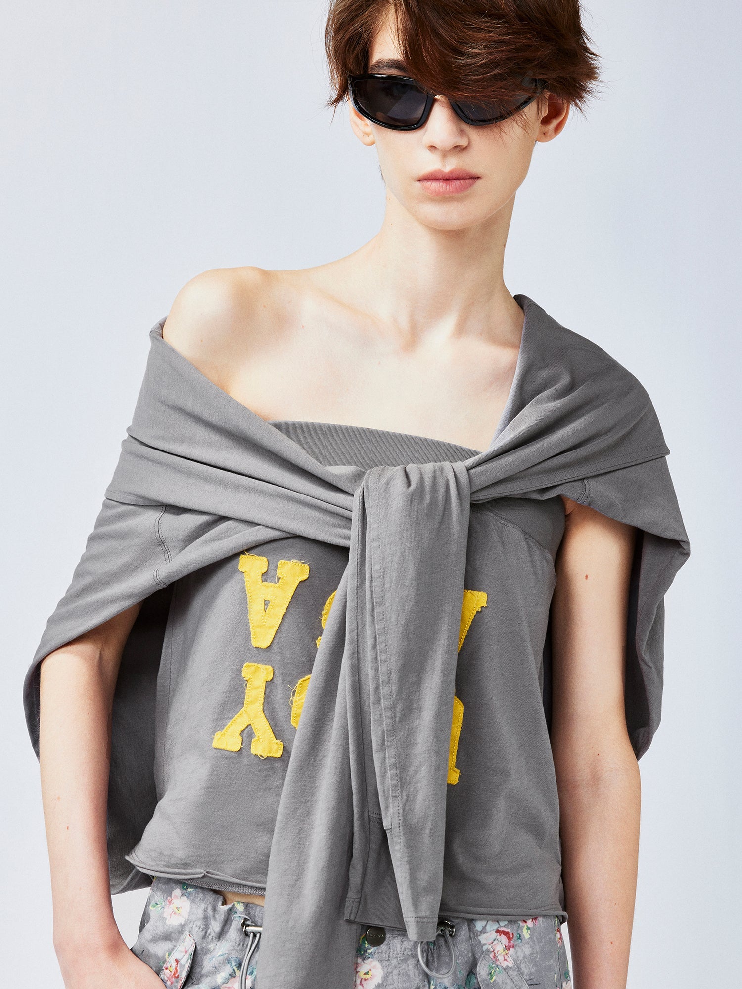 Strapless hoodie shrug