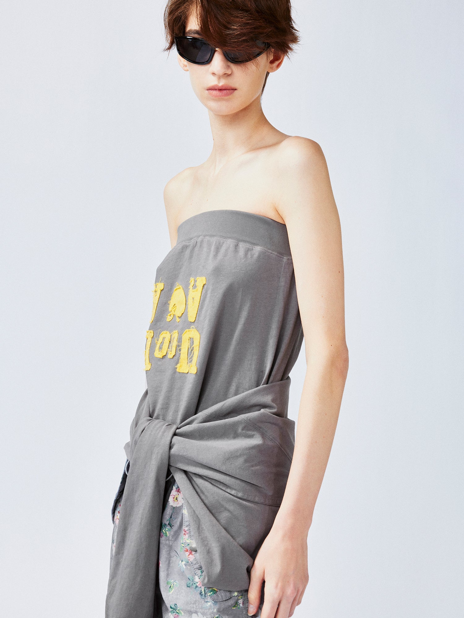 Strapless hoodie shrug