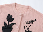 Garden silhouette handcrafted wool cardigan