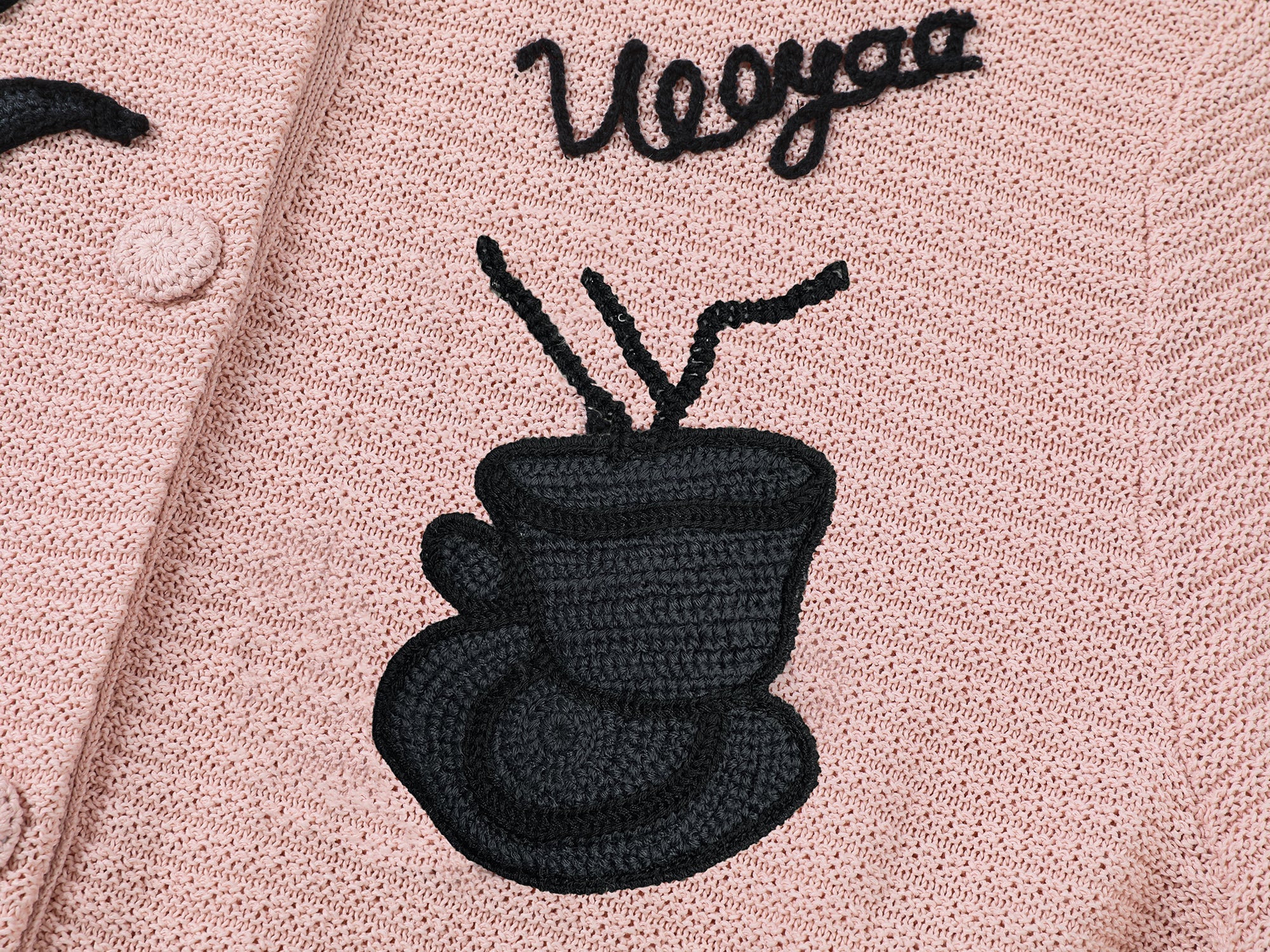 Garden silhouette handcrafted wool cardigan