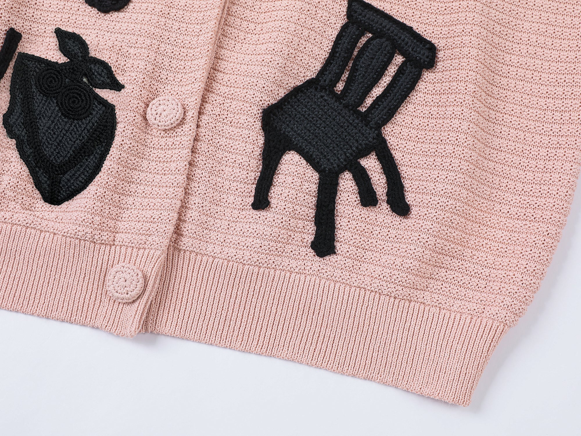 Garden silhouette handcrafted wool cardigan