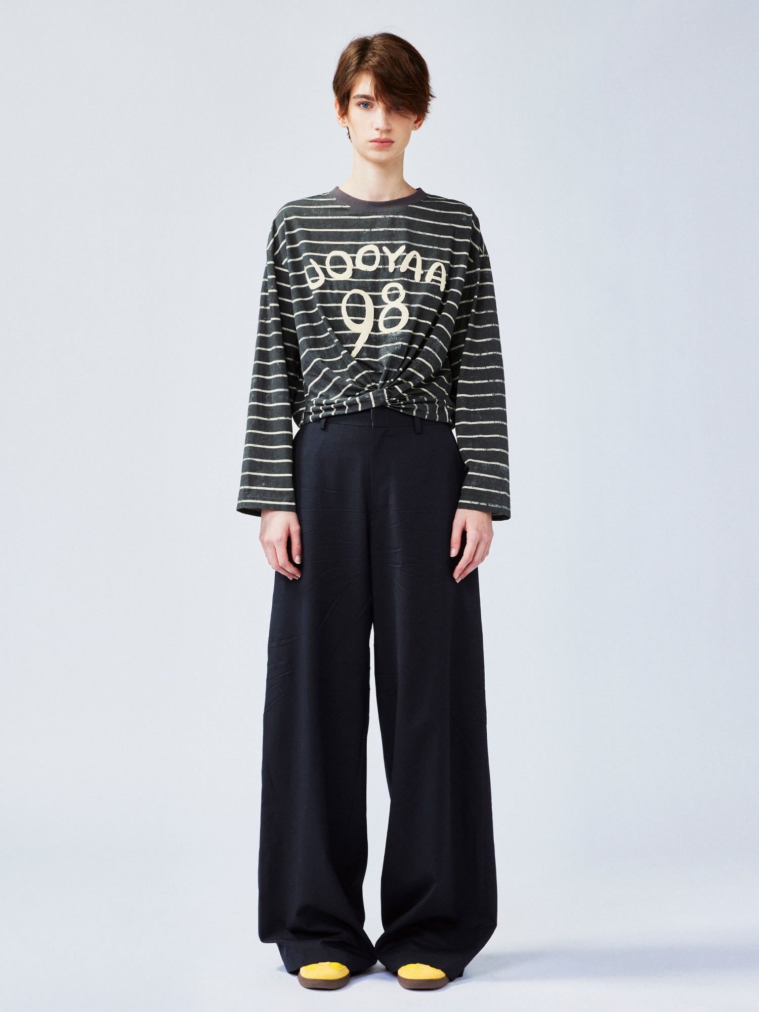 Twisted knot striped T-shirt