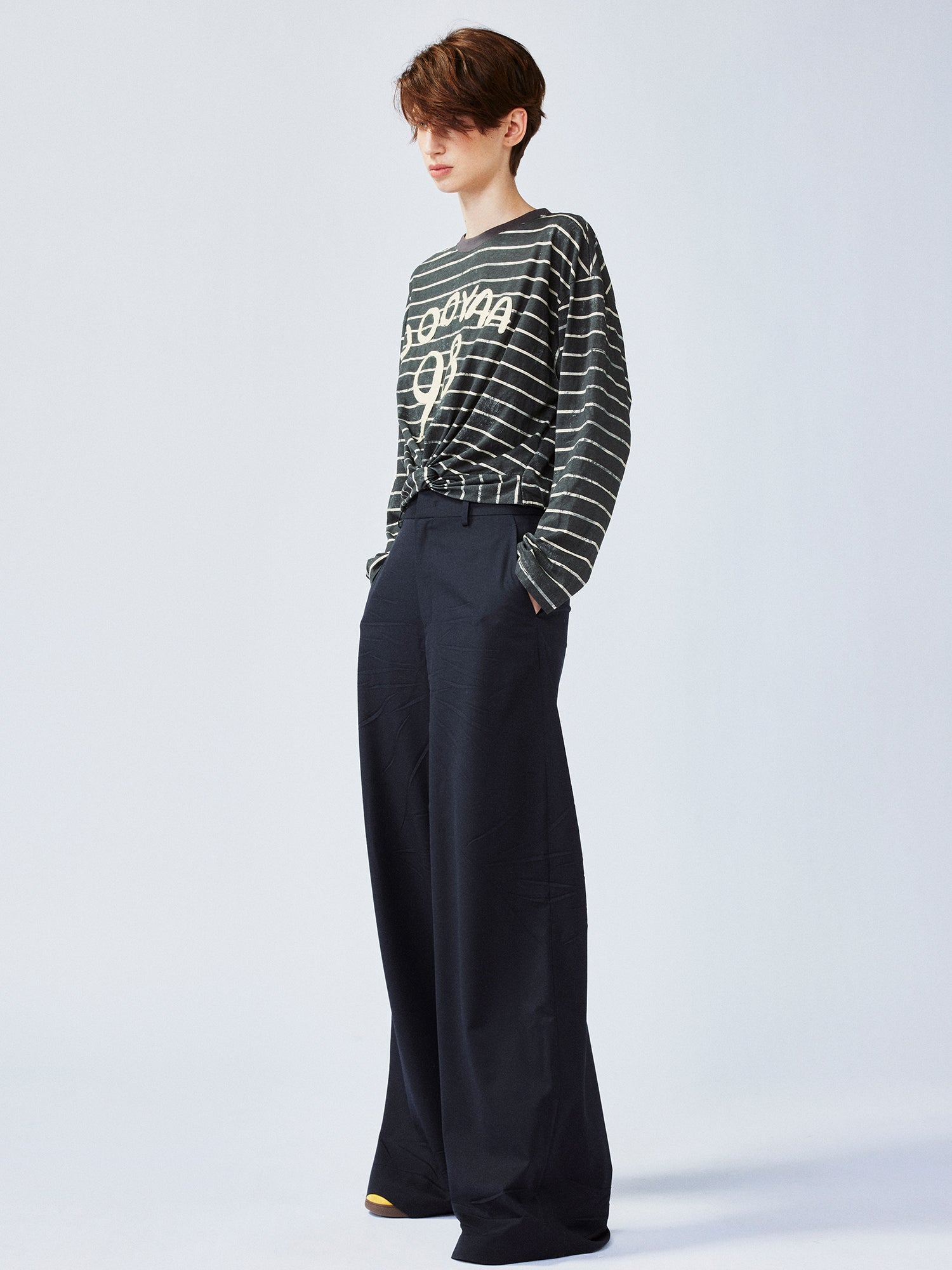 Twisted knot striped T-shirt