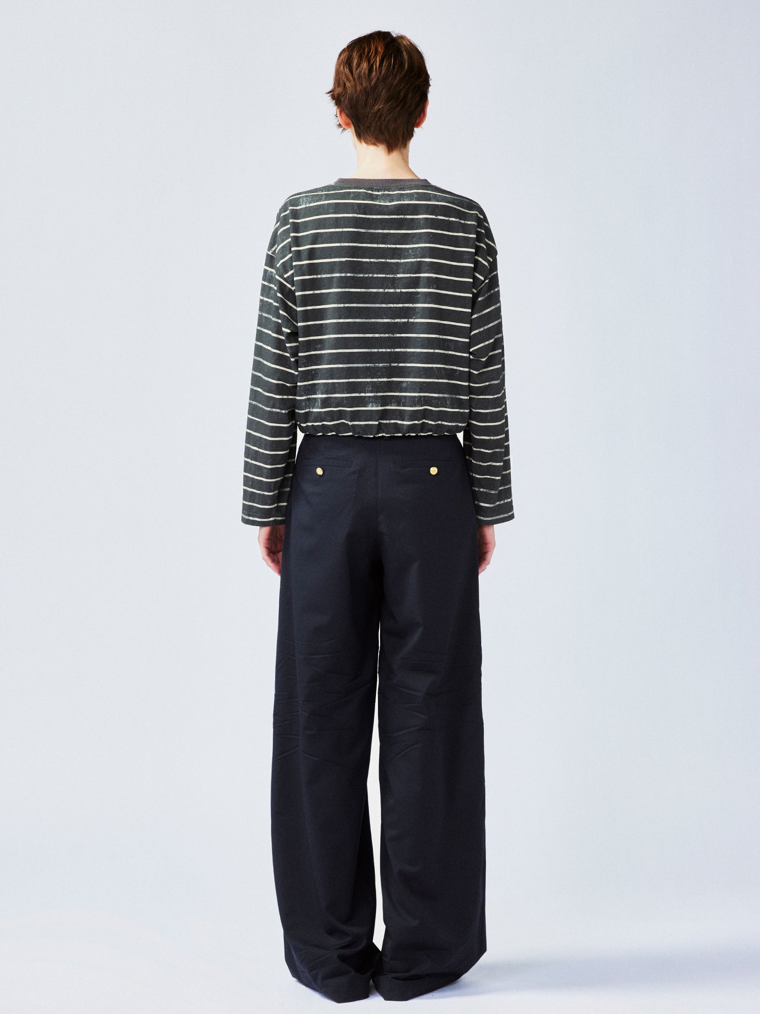 Twisted knot striped T-shirt