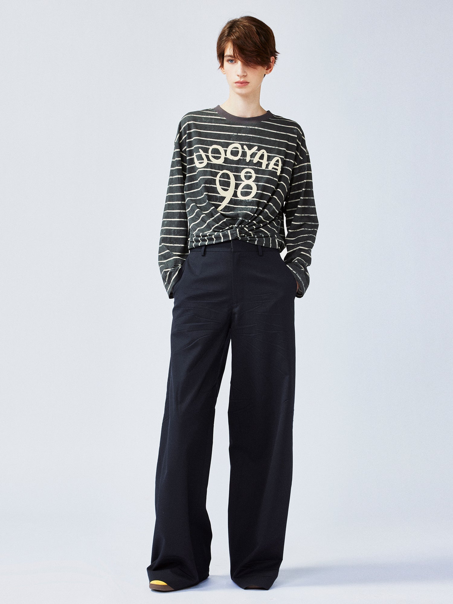 Twisted knot striped T-shirt