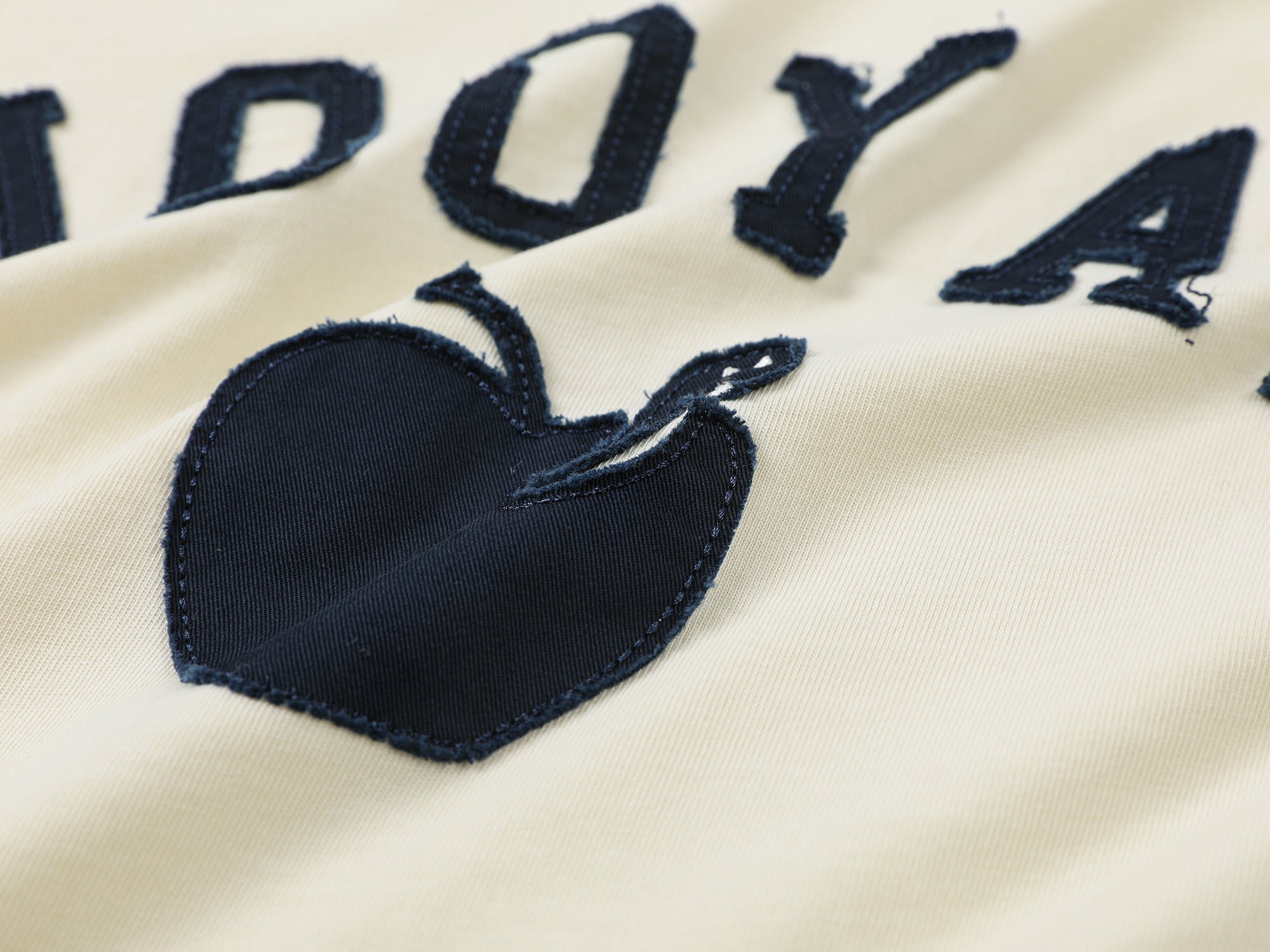 Playful apple worm raglan sleeve T-shirt