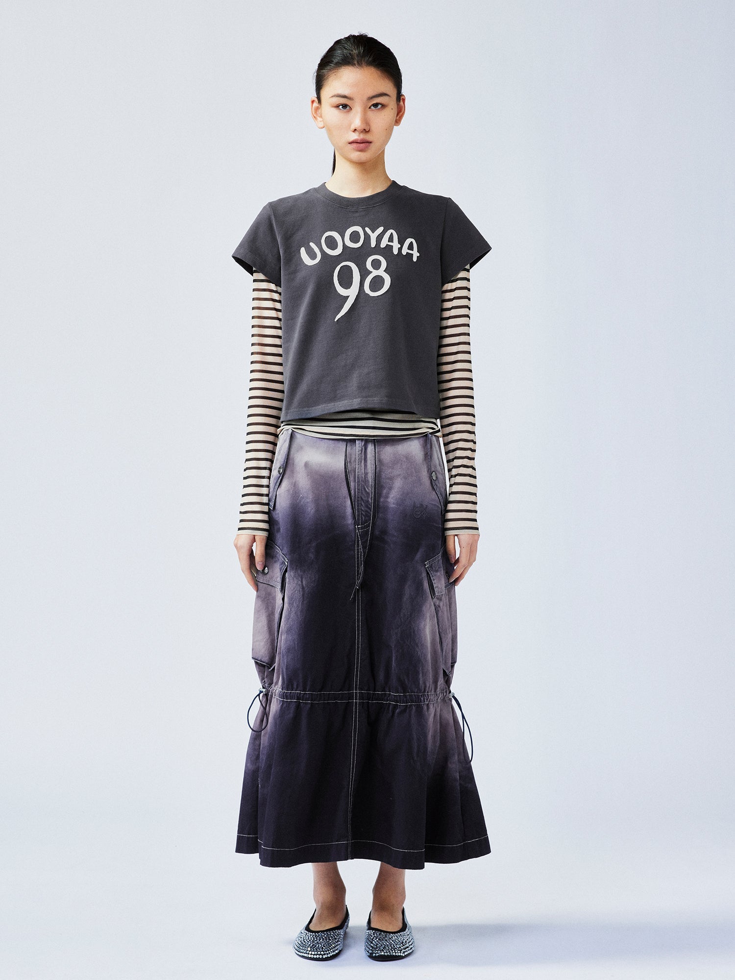 Hand-drawn style "98" UOOYAA logo genuine two-piece T-shirt