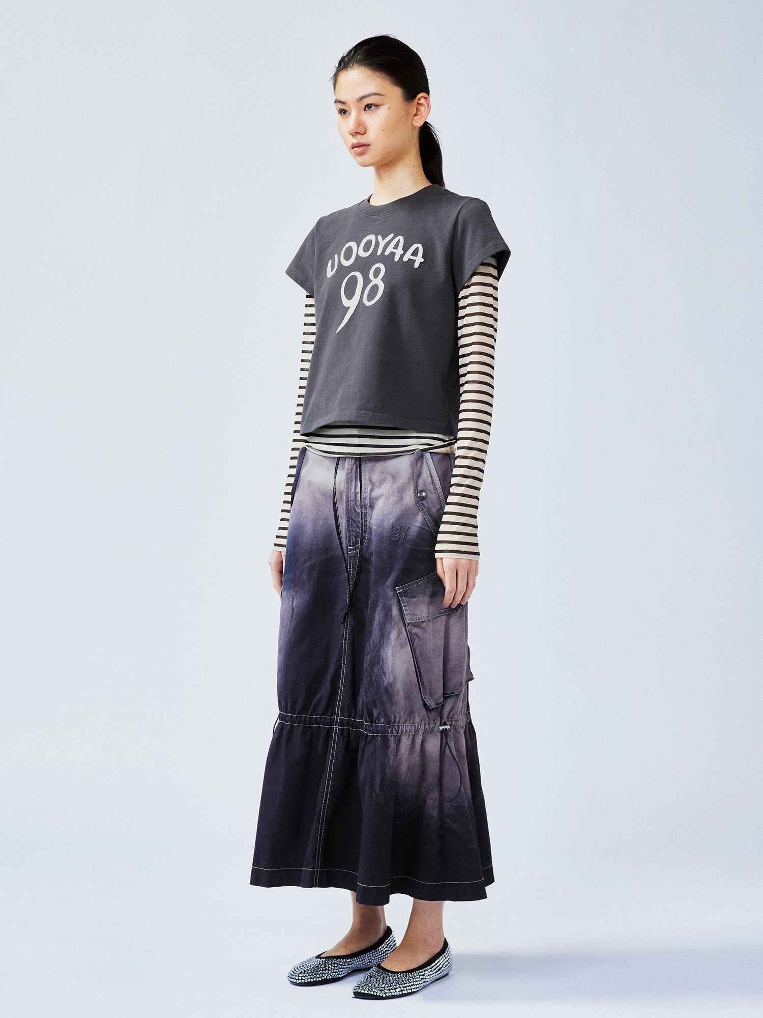 Hand-drawn style "98" UOOYAA logo genuine two-piece T-shirt