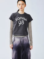 手描き風「98」UOOYAAロゴ 正真正銘のツーピースTシャツ