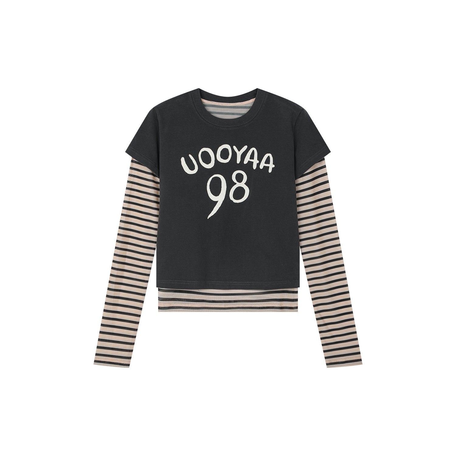 Hand-drawn style "98" UOOYAA logo genuine two-piece T-shirt
