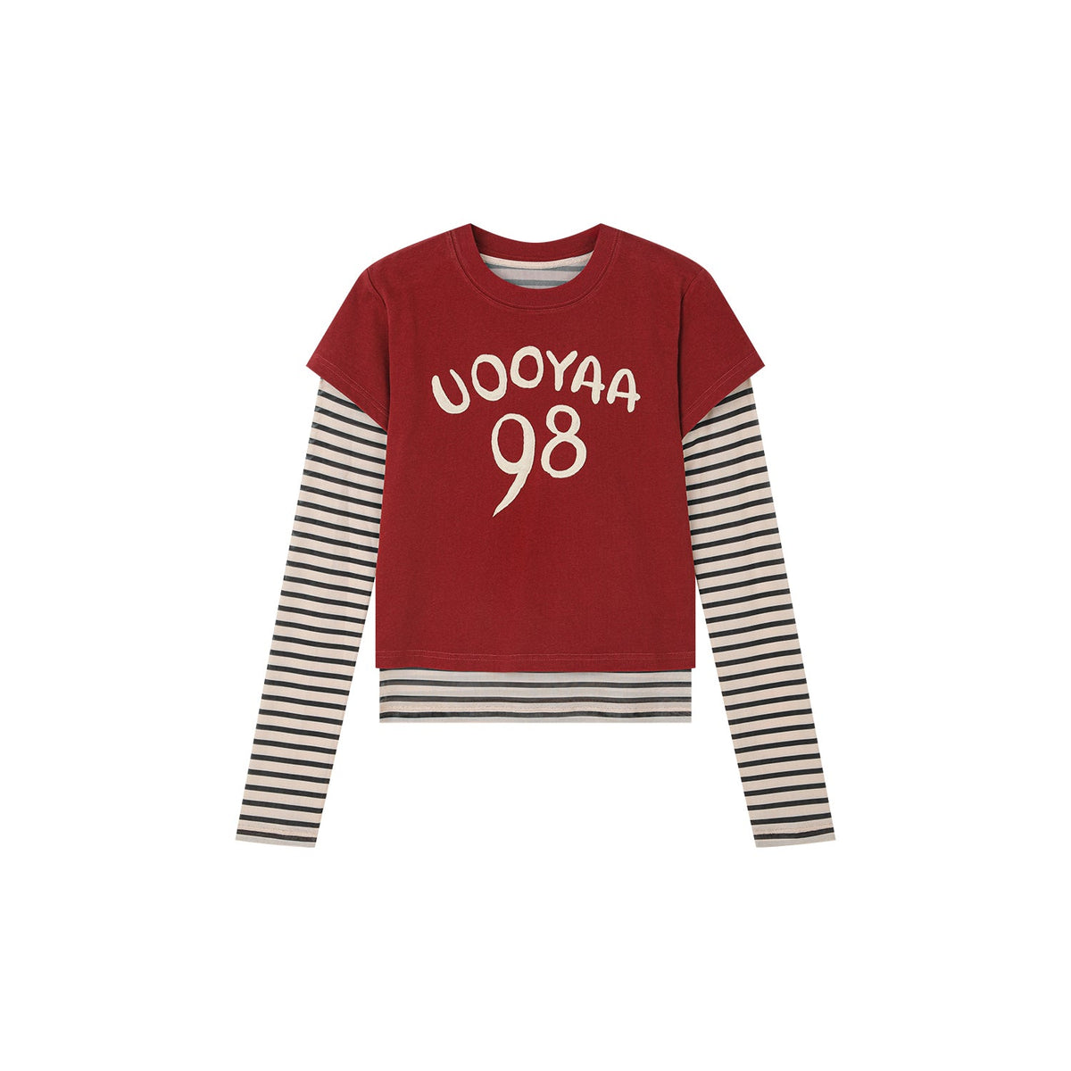 Hand-drawn style "98" UOOYAA logo genuine two-piece T-shirt